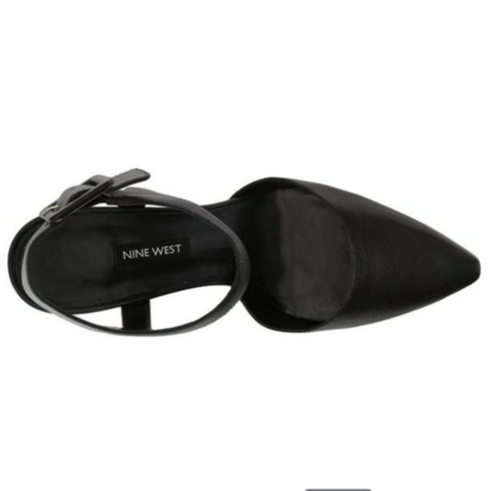 Nine West Elisabeti Leather Pointed Toe Formal Slingback Sandals - Picture 4 of 7